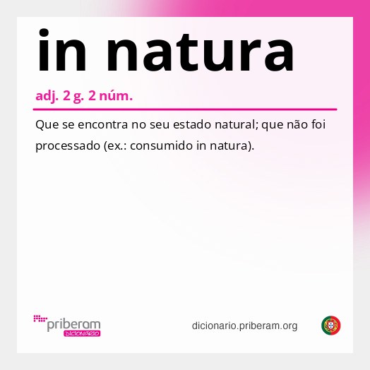 Significado de in natura